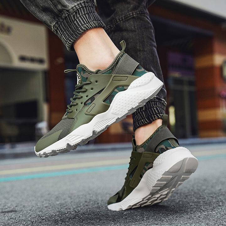 Herren sportlicher Training- und Lifestyle-Sneaker mit elastischem Fersenband, atmungsaktiver Strickkonstruktion und gedämpfter Wellen-EVA-Sohle Drune