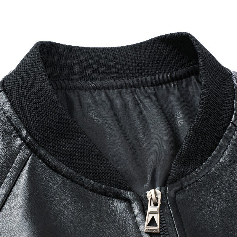 Herren Kunstleder Steppjacke mit elastischen Bündchen und modernem Schnitt Drune
