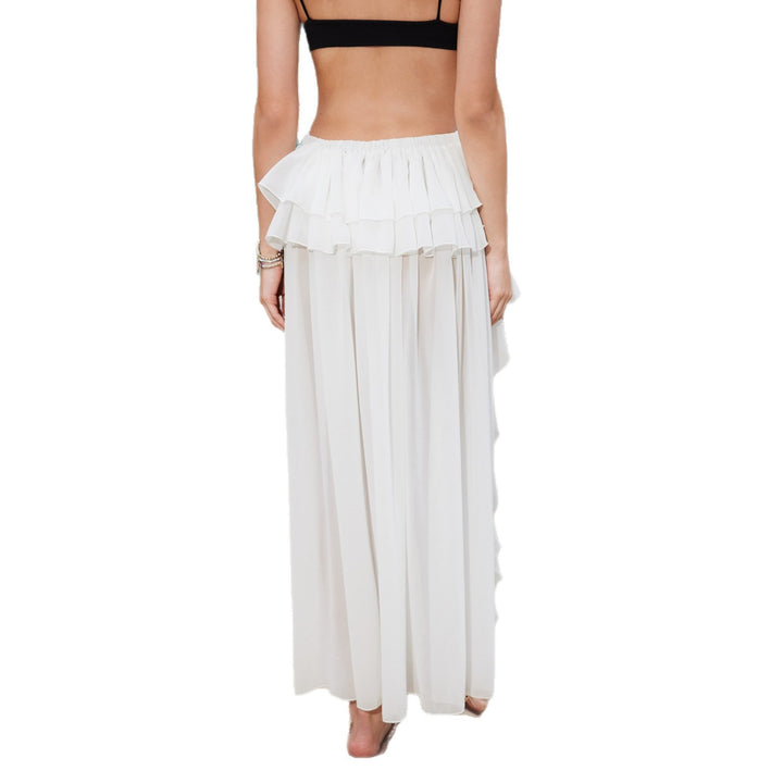 Damen eleganter, fließender Strandrock mit Rüschen Drune
