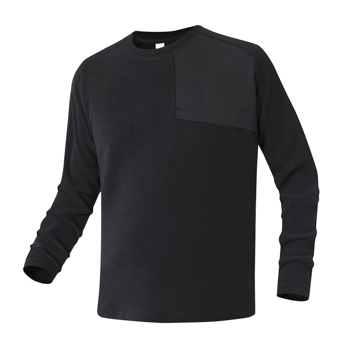Herren Fleece-Langarmshirt mit asymmetrischer Brustpasse und leichtem Stretch Drune