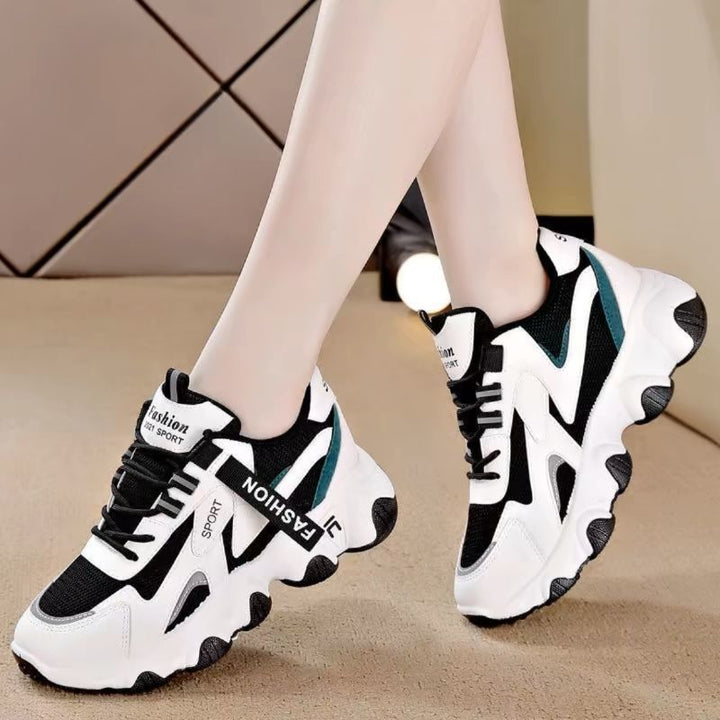 Damen Sportliche Sneaker mit atmungsaktiver Mesh-Oberfläche und dämpfender Laufsohle Drune
