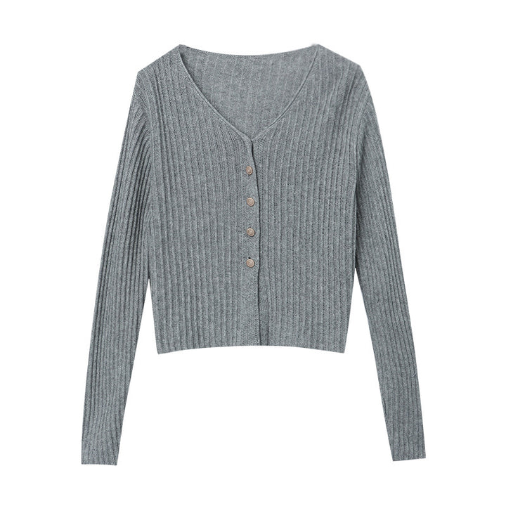 Damen lässige Strickjacke mit Knopfverschluss Drune