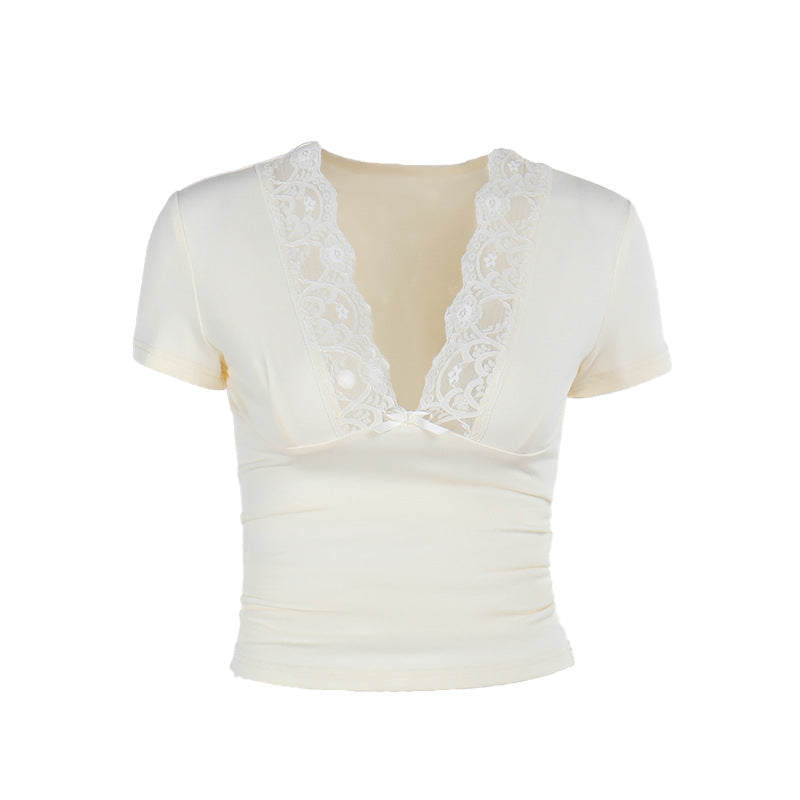Damen elegantes Spitzenoberteil Drune