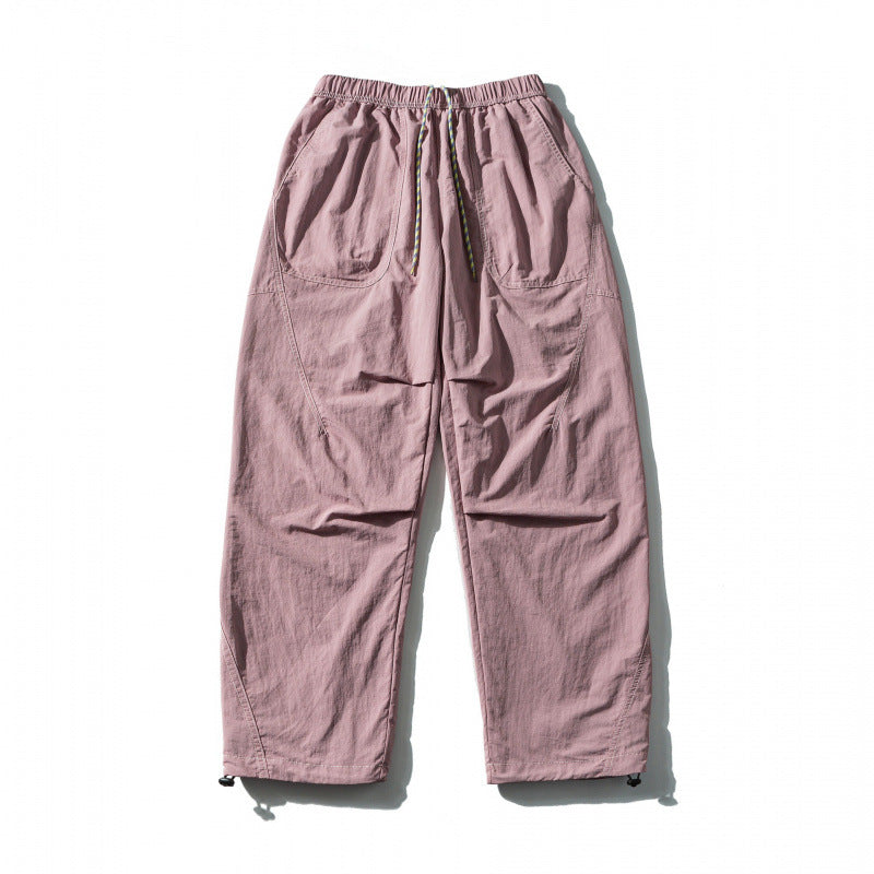 Unisex Weit geschnittene Outdoor-Hose mit elastischem Bund, Tunnelzug und verstellbarem Beinabschluss Drune