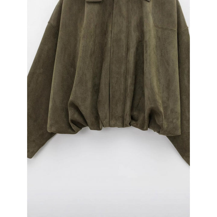 Damen modische Oversize-Jacke mit verstecktem Bund und Schulterdetails Drune