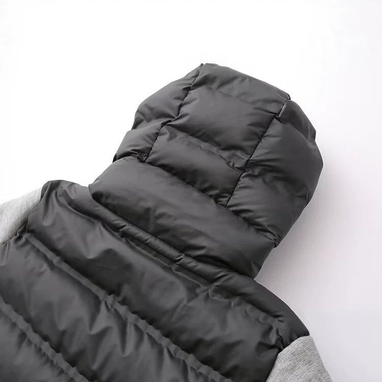 Damen Kapuzen-Hybridjacke mit gesteppter Front und Sweat-Ärmeln Drune