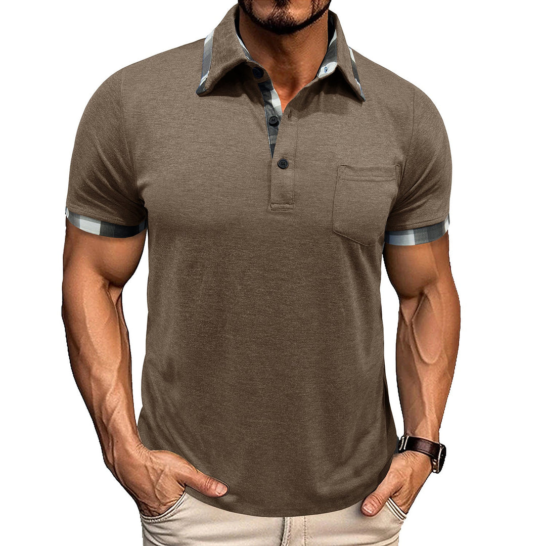 Drune | Kurzärmeliges POLO-Hemd mit kariertem Revers