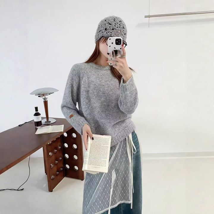 Damen weicher Strickpullover mit lässigem Schnitt Drune