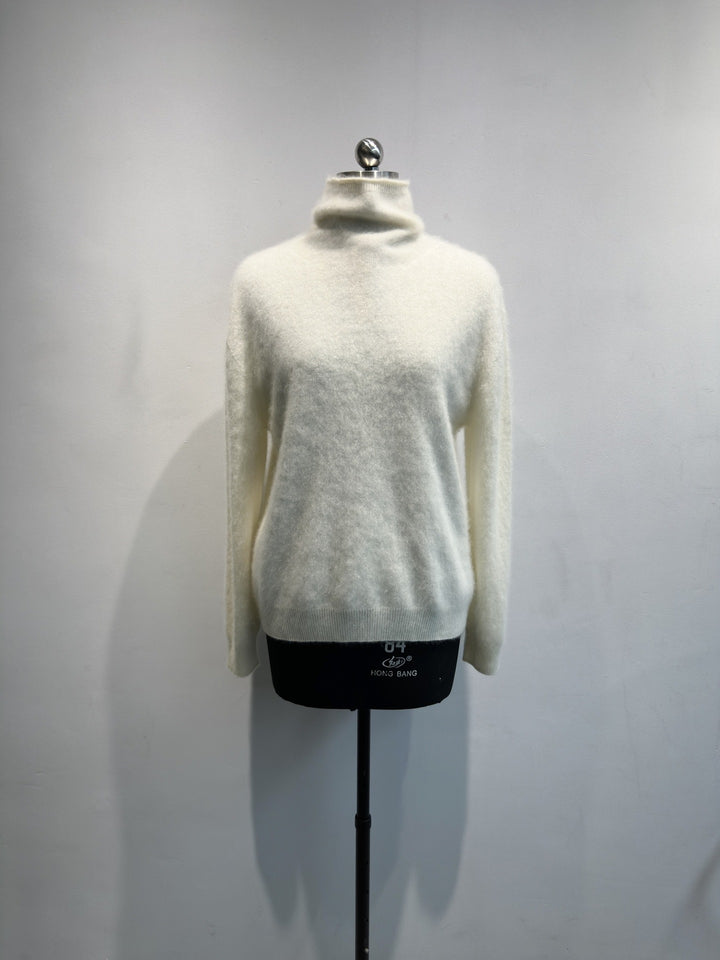 Damen Gemütlicher Rollkragen Strickpullover Drune
