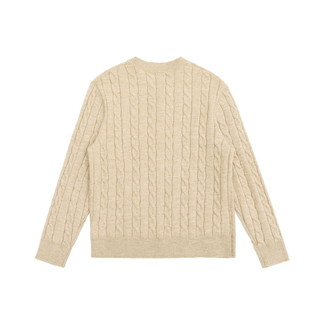 Damen Strick-Cardigan mit Zopfmuster und Rundhalsausschnitt Drune