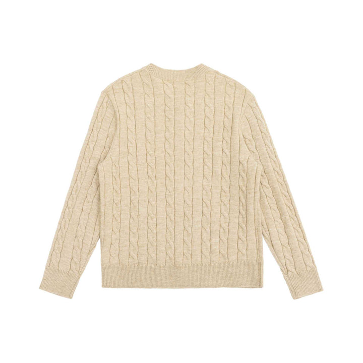 Damen Strick-Cardigan mit Zopfmuster und Rundhalsausschnitt Drune