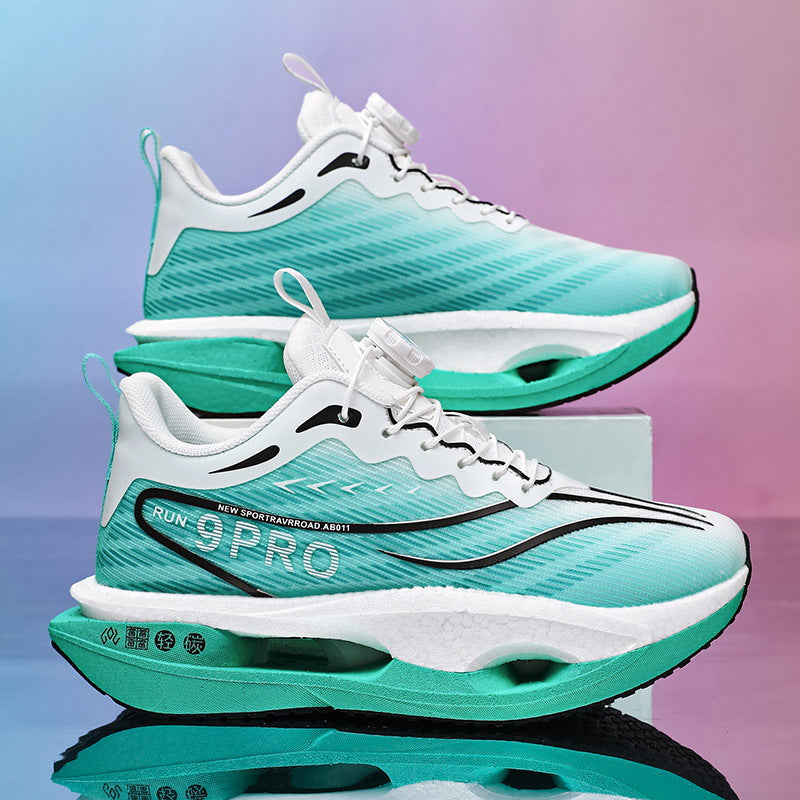 Damen Lauf- und Fitness-Sneaker mit Drehverschluss, Luftkammer-Zwischensohle und atmungsaktivem Strickoberteil Drune