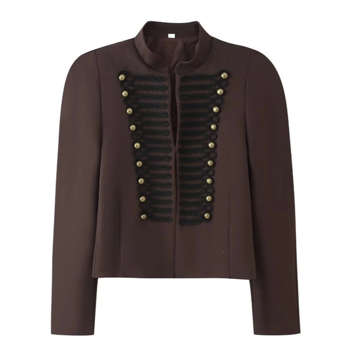 Damen Kurzjacke im hussareninspirierten Design mit Stehkragen und Zierkordeln Drune