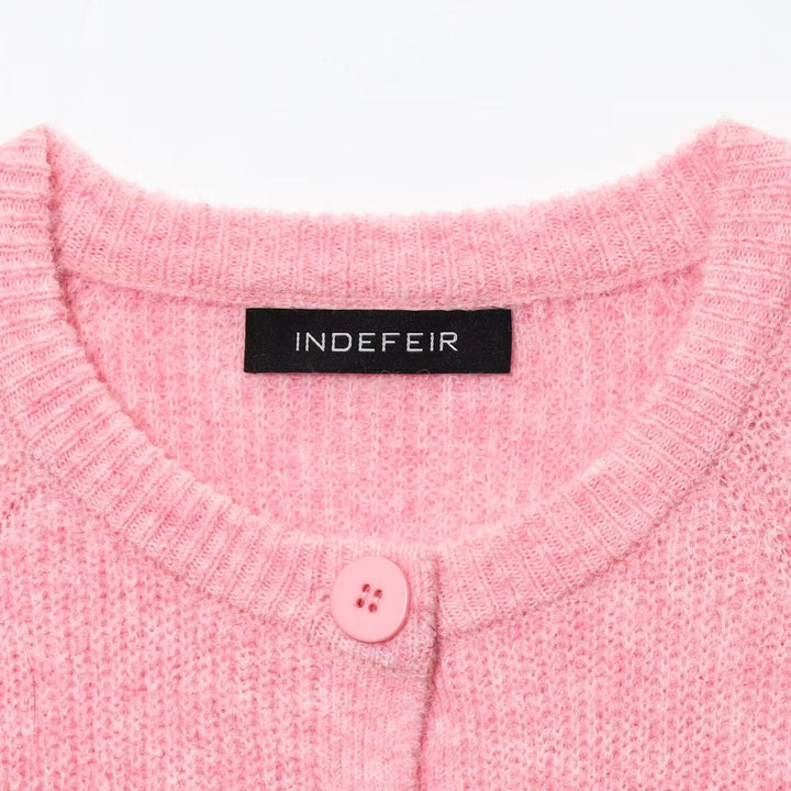 Damen kuschelige Strickjacke mit Knopfdetail und weiten Ärmeln Drune
