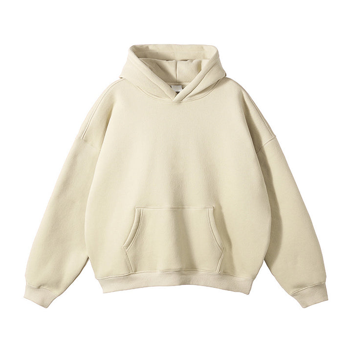 Unisex Schlichter Oversize-Kapuzenpullover mit Soft-Fleece-Innenseite und tiefer Raglannaht Drune