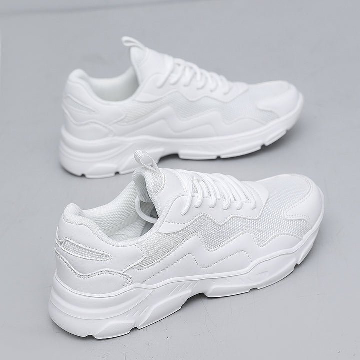 Unisex nan Plateau-Sneaker mit atmungsaktivem Mesh-Obermaterial, gepolsterter Fersenkappe und profilierter Gummilaufsohle Drune