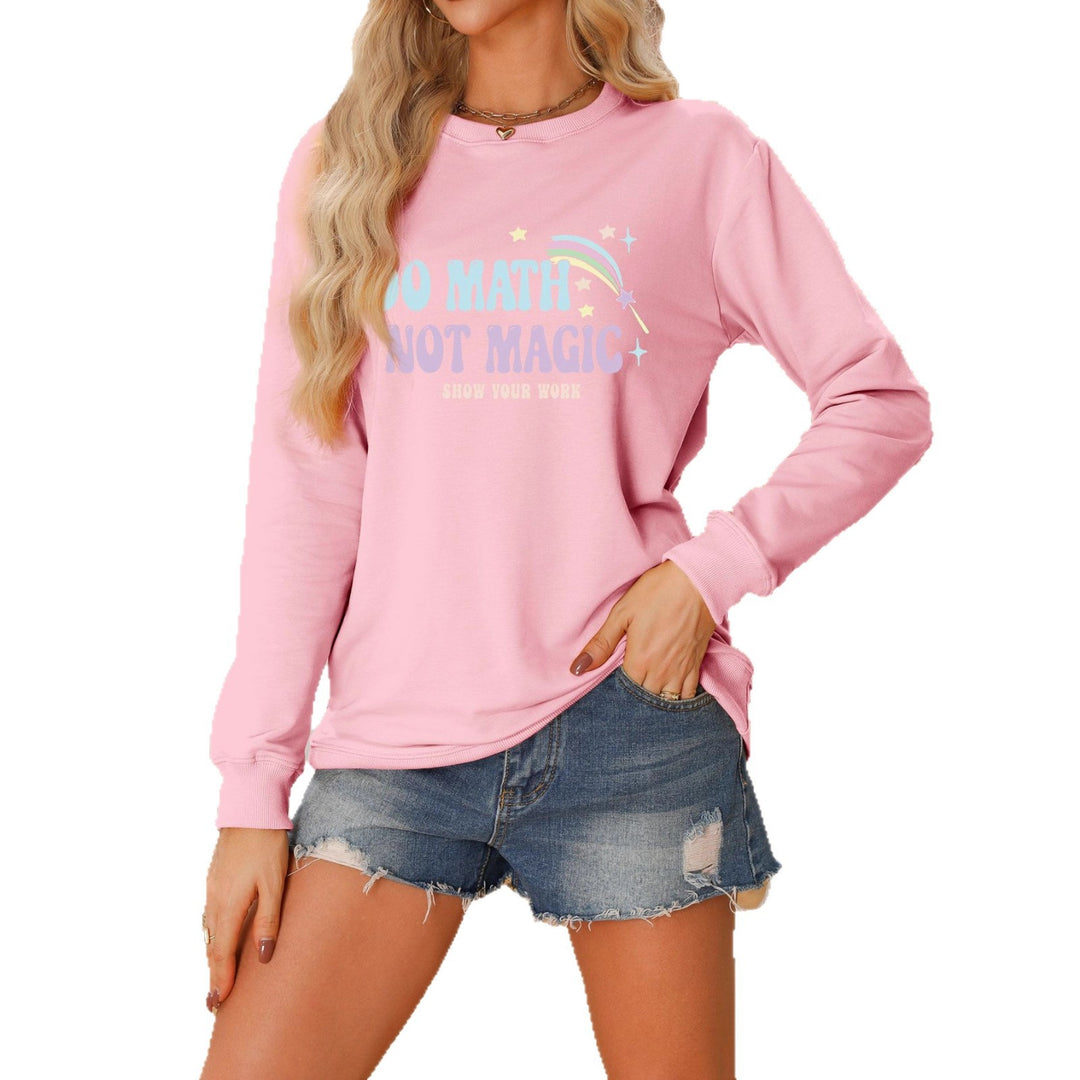 Damen lässiger Sweatshirt mit inspirierendem Mathematikmotiv Drune