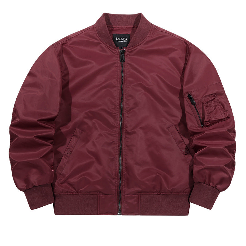 Men's  matte-shell insulated bomber jacket with reinforced sleeve zip pocket and snap-flap hand pockets Drune