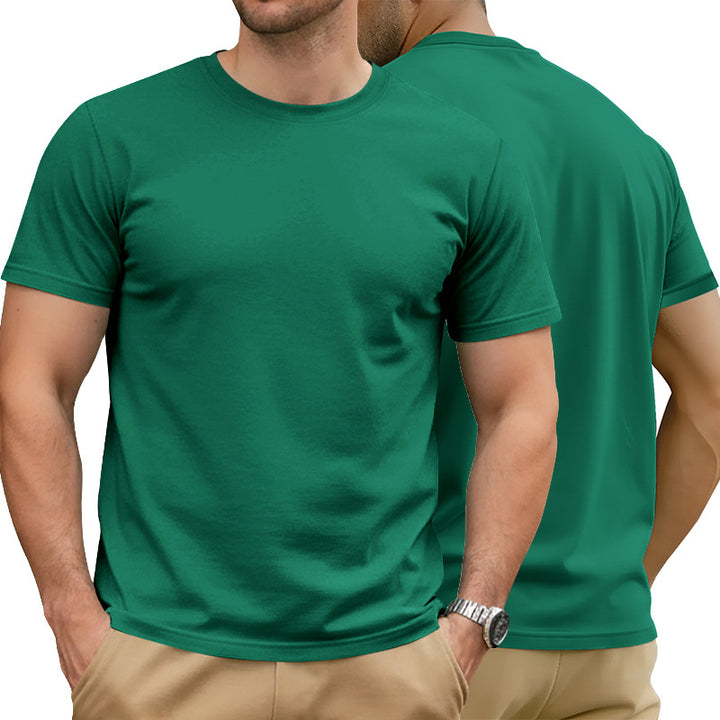 Herren nan Basic Kurzarm-T-Shirt aus hochwertigem Baumwollmix mit Rundhalsausschnitt, flachen Nähten und Regular Fit Drune