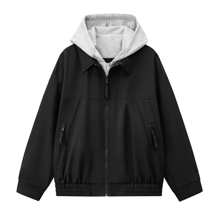 Herren Boxy-Übergangsjacke mit kontrastreicher Innenkapuze und elastischem Saum Drune
