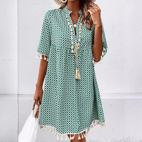 Damen Sommerkleid mit modischem Muster Drune