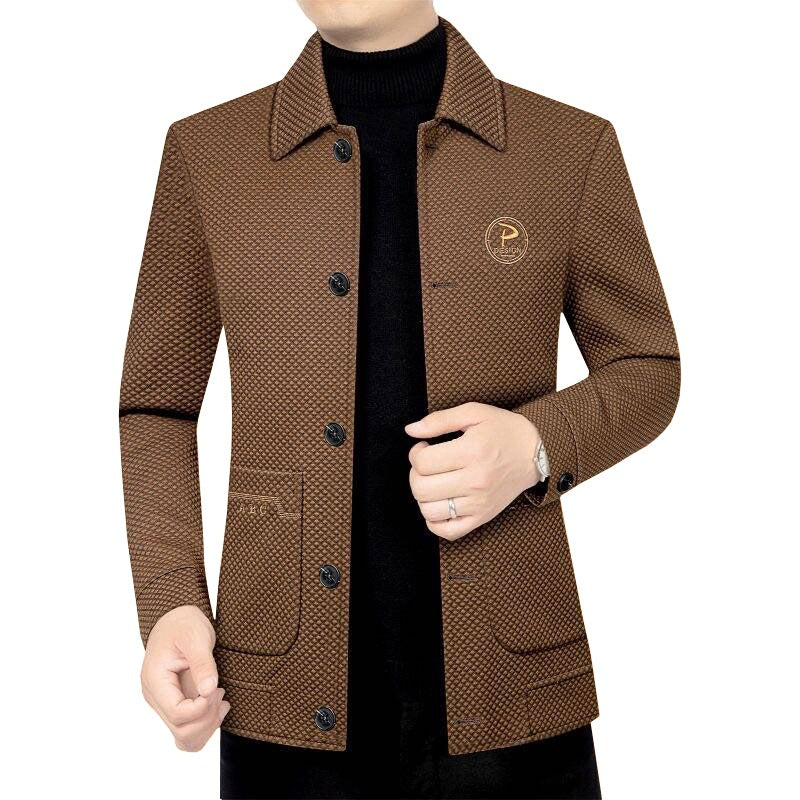 Herren Strukturierte Übergangsjacke mit Reverskragen und aufgesetzten Taschen Drune