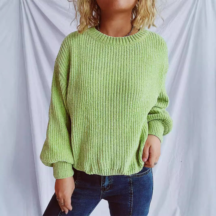 Damen Grobstrickpullover mit weitem Schnitt und strukturiertem Design Drune