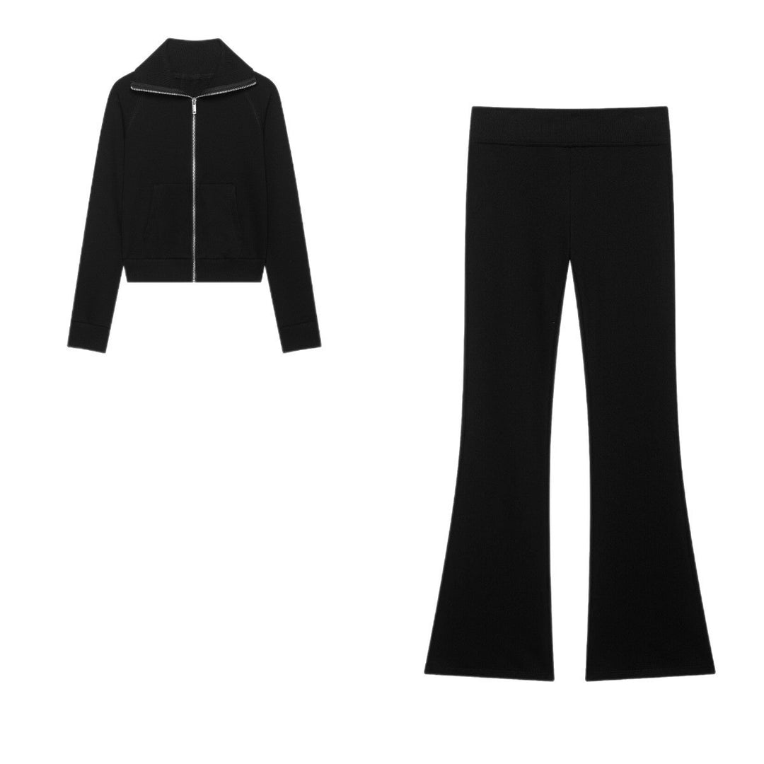 Damen Hochtaillierte Stretch-Flared-Hose mit weitem Schlag und elastischem Bund Drune
