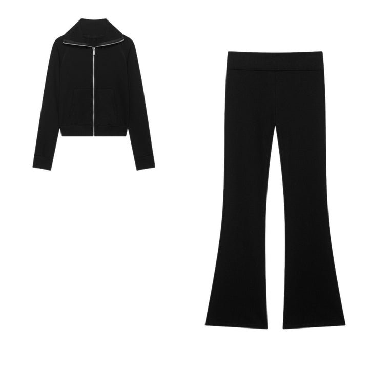 Damen Hochtaillierte Stretch-Flared-Hose mit weitem Schlag und elastischem Bund Drune