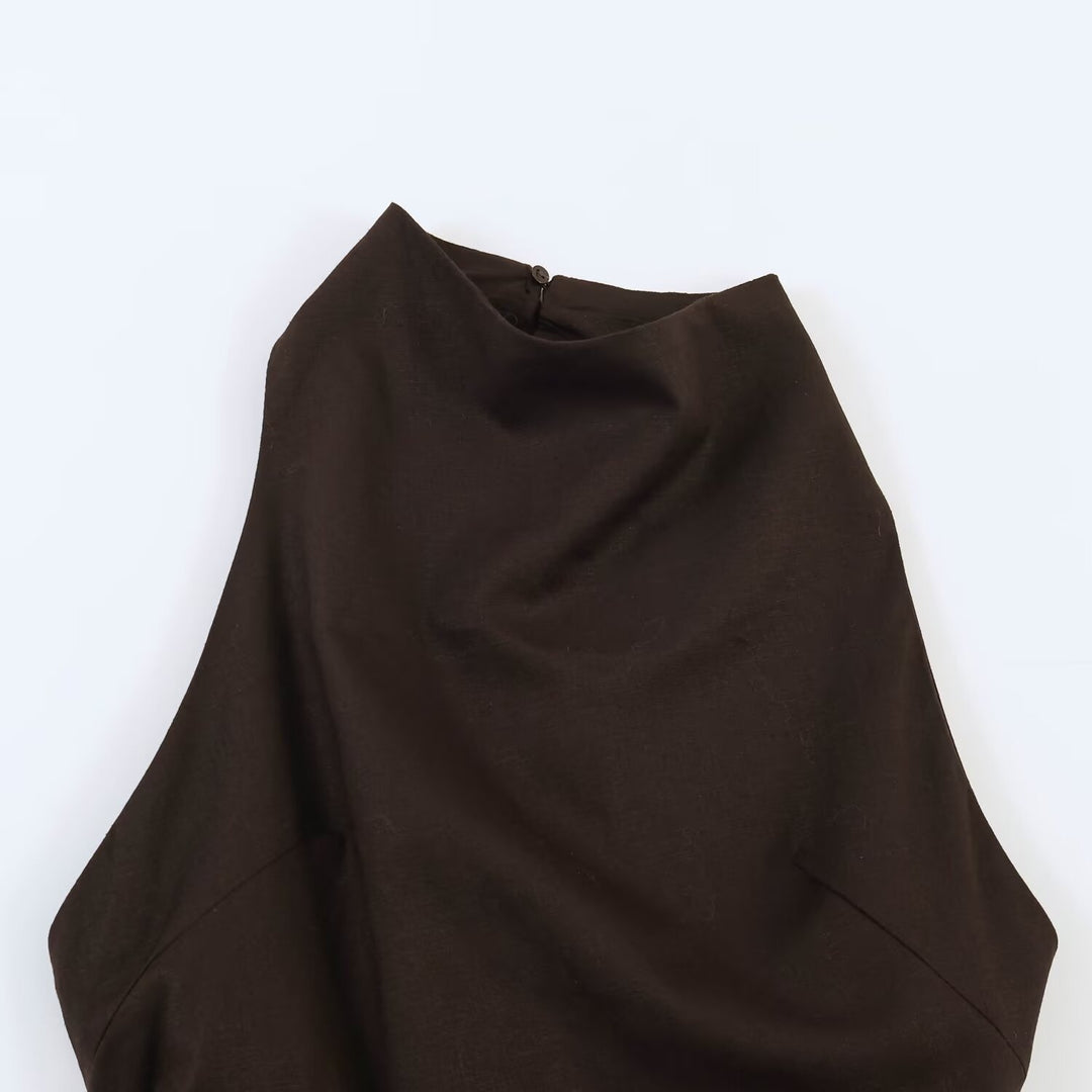 Damen Maxikleid mit elegantem Drapierungsdesign Drune