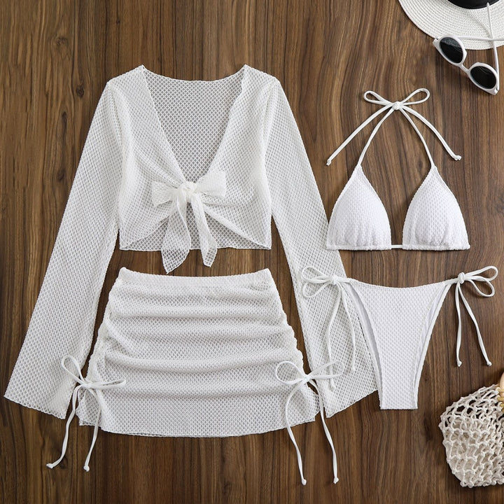 Damen Badeanzug-Set mit trendigem Netzdesign und verstellbaren Details Drune