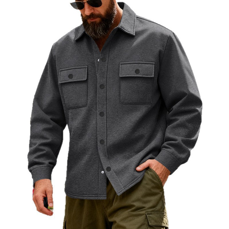 Herren nan robuste Overshirt Jacke mit aufgesetzten Brusttaschen und wärmendem Futter Drune