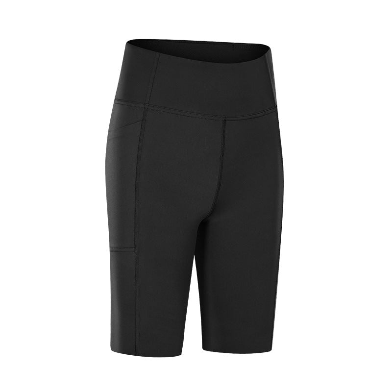 Damen Kompressions-Sportshorts mit hohem Bund und integrierten Seitentaschen Drune