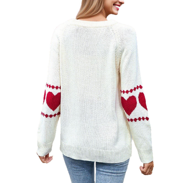 Damen Strickpullover mit Herzmotiv und farbenfrohen Akzenten Drune