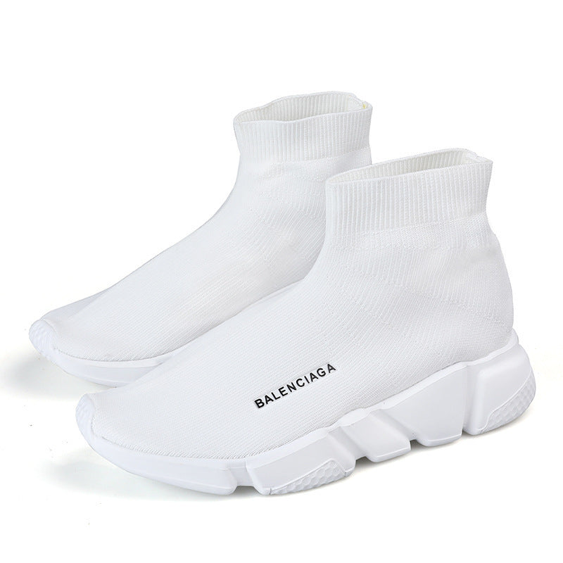 Damen Komfortable Slip-On Sneakers mit hohem Strickdesign Drune
