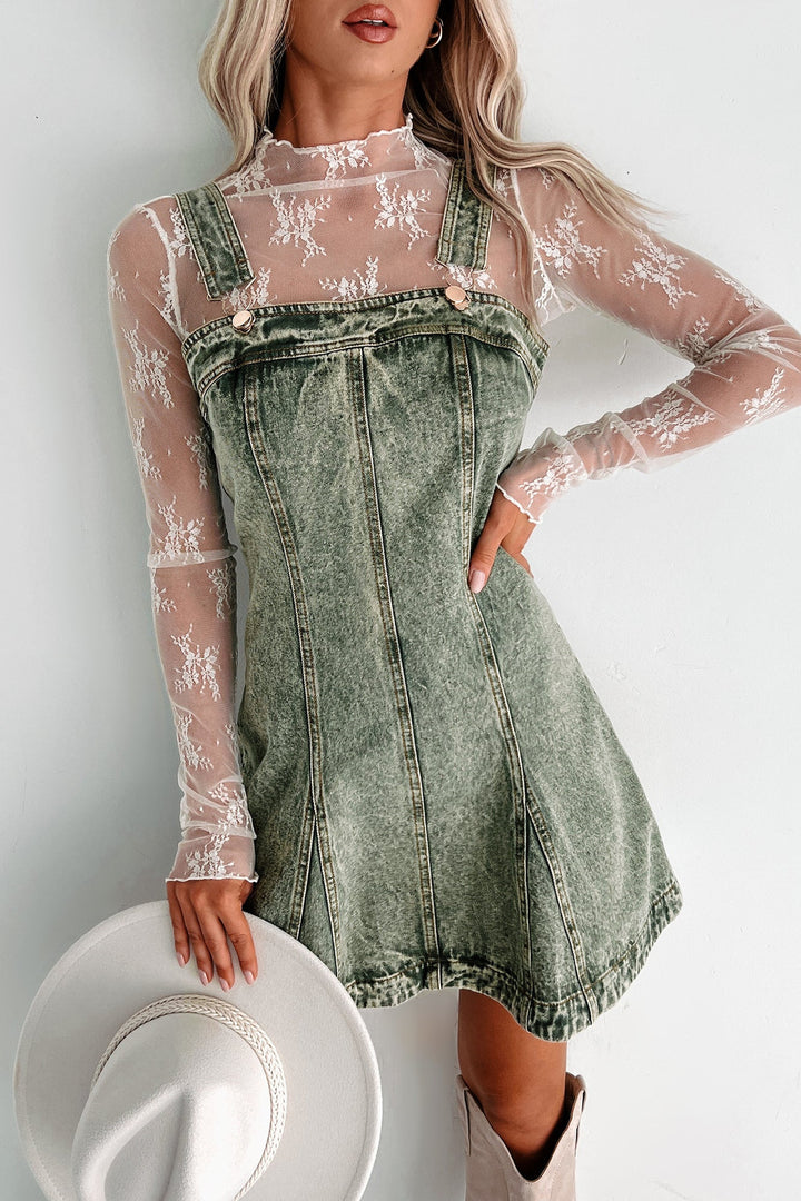 Damen Jeanskleid mit verstellbaren Trägern und modernem Schnitt Drune