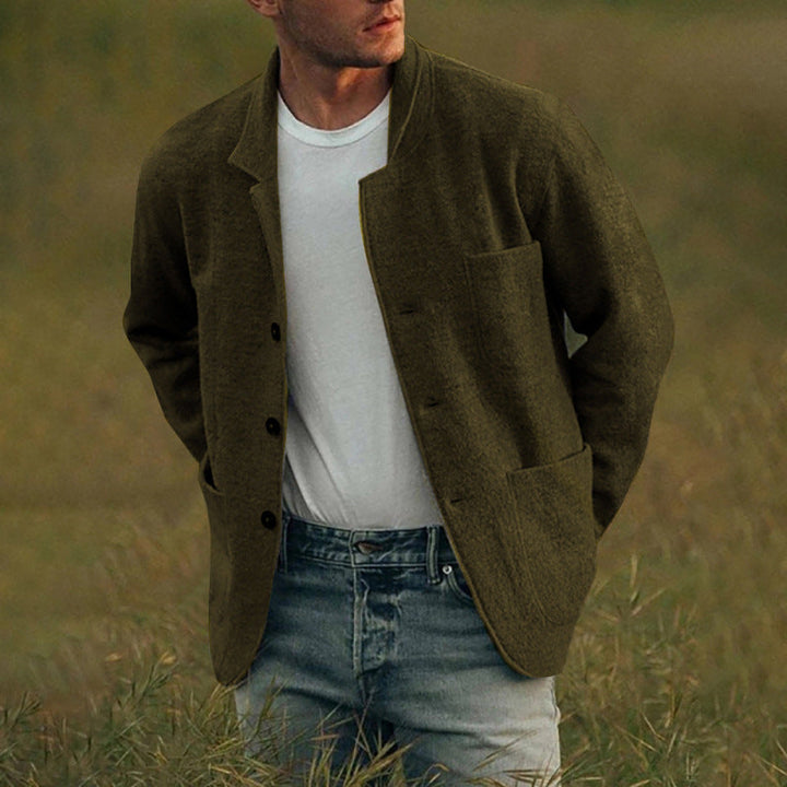 Herren lässige Wolljacke mit modernem Schnitt und praktischen Taschen Drune