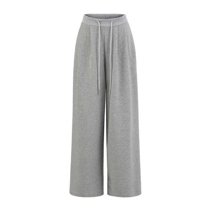 Damen Weite Lounge-Hose mit elastischem Bund und Kordelzug Drune
