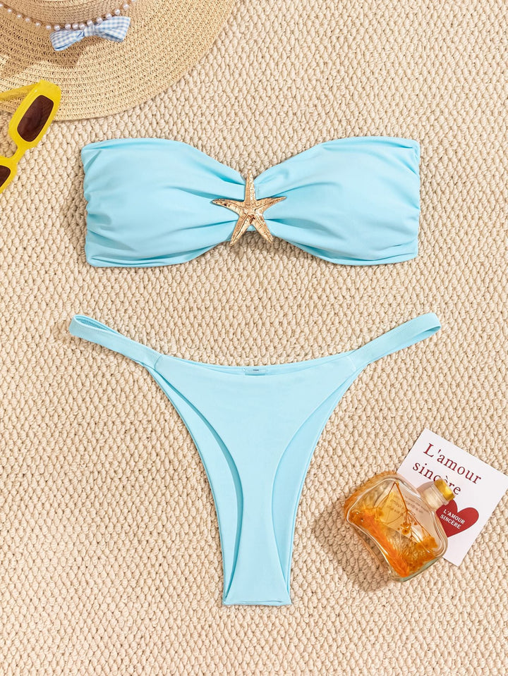 Damen Bandeau-Bikini mit elegantem Verschluss und modischem Design Drune