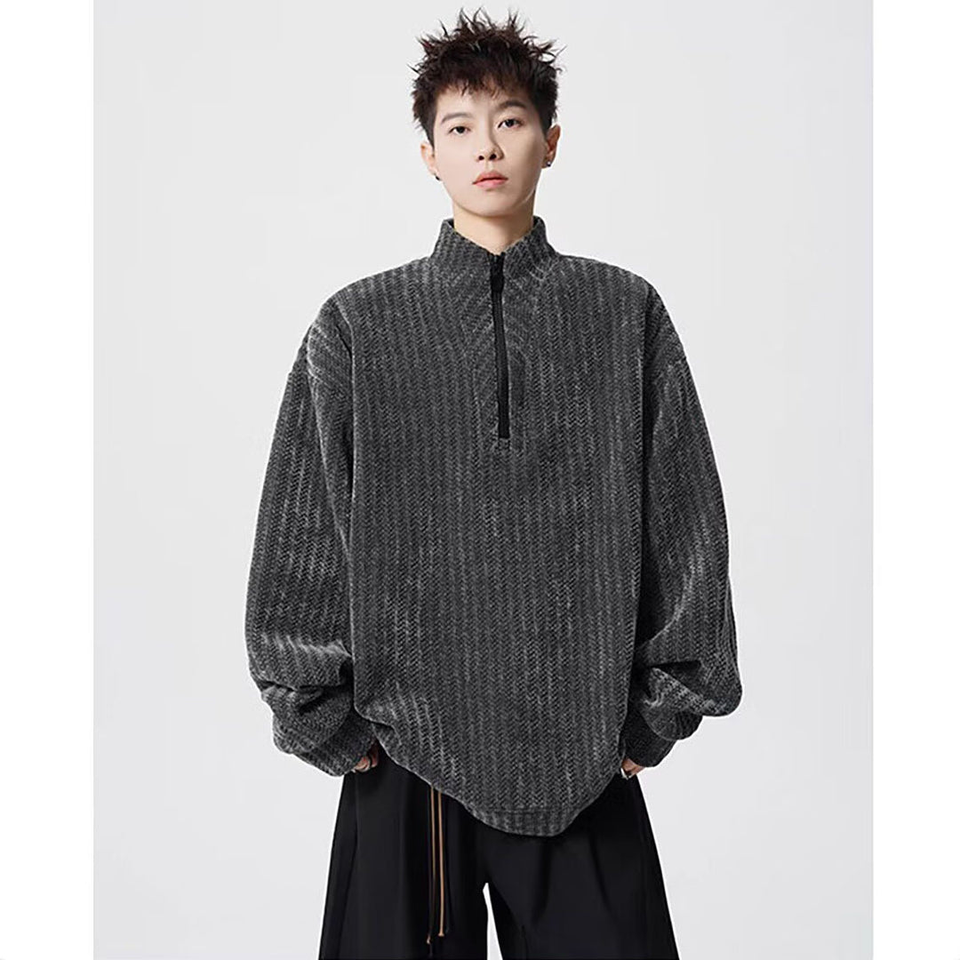 Damen Oversized Sweatshirt mit Stehkragen Drune