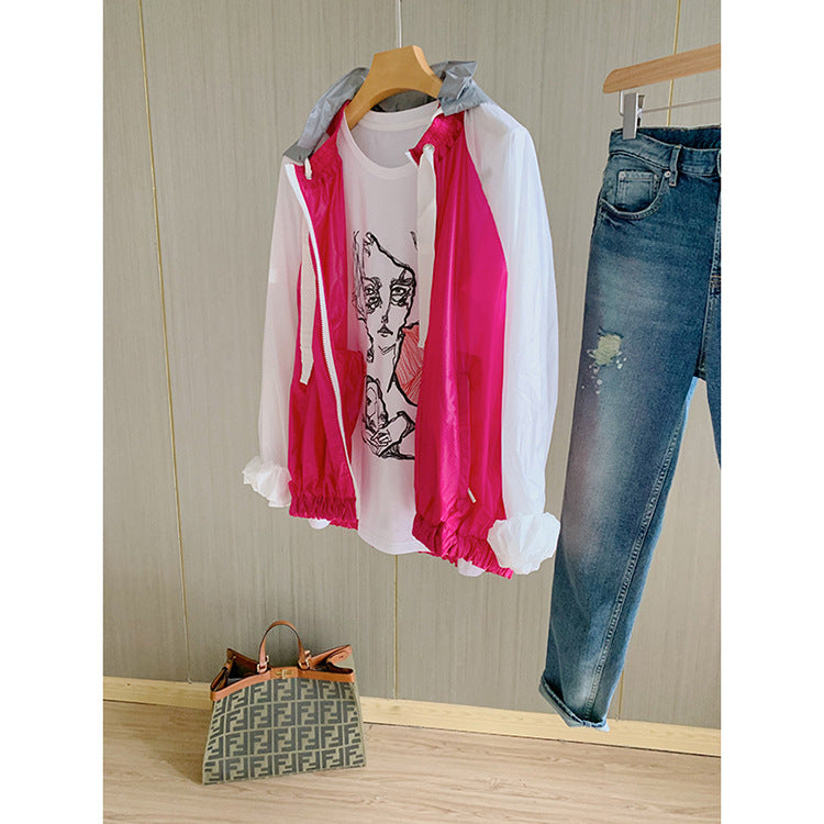 Damen Sportliche Übergangsjacke mit Kapuze Drune