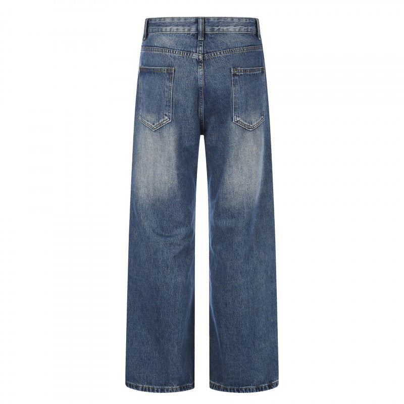 Damen Highwaist-Jeans mit weitem Bein und Vintage-Waschung Drune