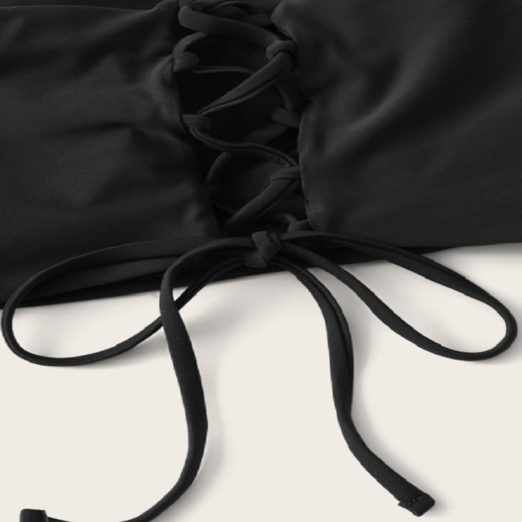 Damen Bandeau-Bikini mit hochgeschnittenem Unterteil Drune