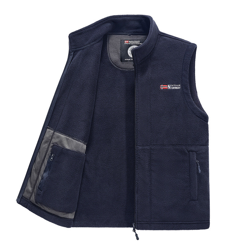 Herren Fleece-Weste mit hohem Kragen und praktischen Taschen Drune