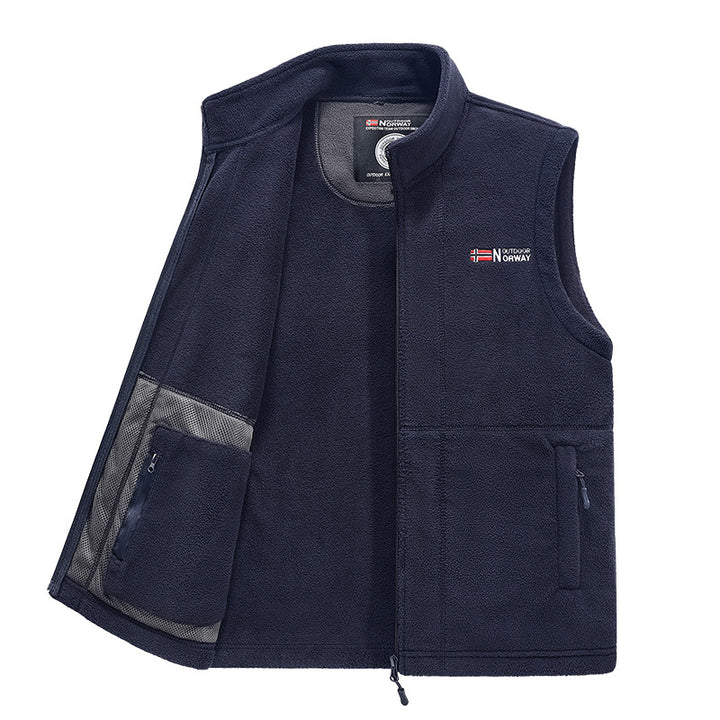 Herren Fleece-Weste mit hohem Kragen und praktischen Taschen Drune