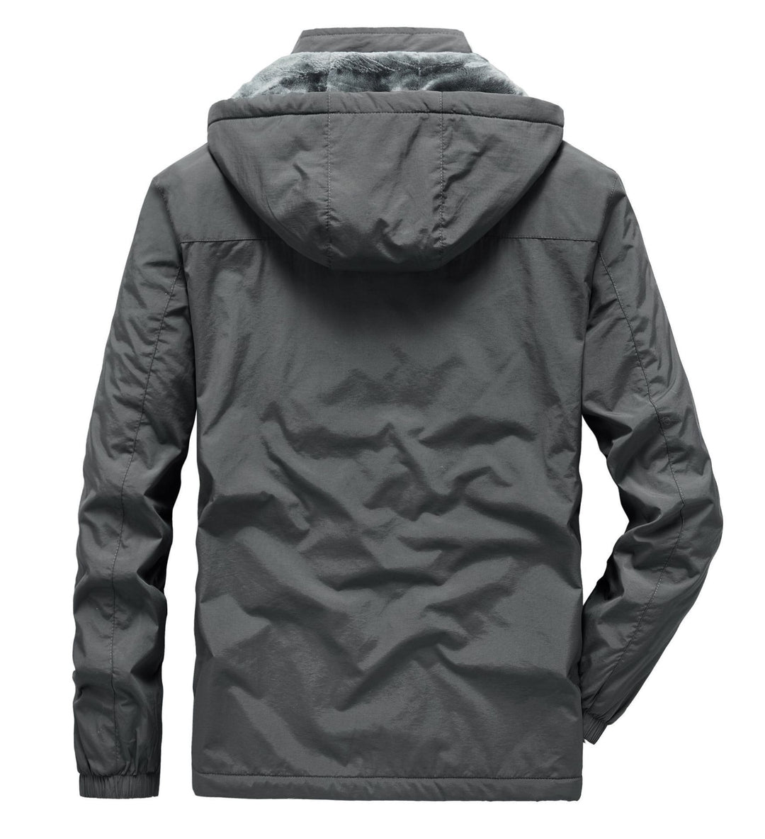 Herren Outdoorjacke mit Plüsch-Innenfutter, verstellbarer Kapuze und winddichter Front Drune