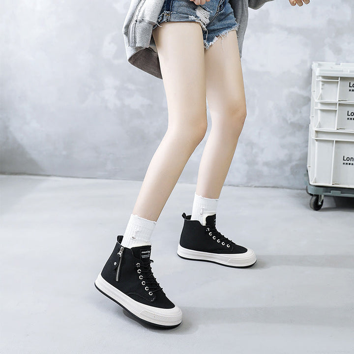 Damen Hohe Sneakers mit kuscheligem Innenfutter und robustem Zipper Drune