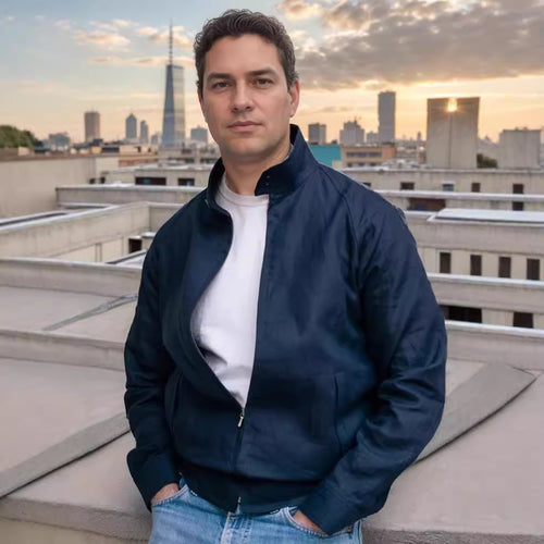 Herren leichte Steppjacke mit hohem Kragen und praktischen Taschen Drune