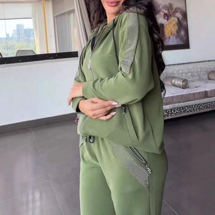 Damen Lässiges Sportanzug-Set mit modischem Schnitt und praktischen Taschen Drune