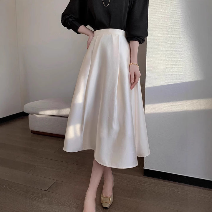Damen Elegante und fließende Midikleid Drune